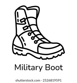 A linear icon of military boot 