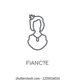 fianc?e linear icon. Modern outline fianc?e logo concept on white background from Family Relations collection. Suitable for use on web apps, mobile apps and print media.