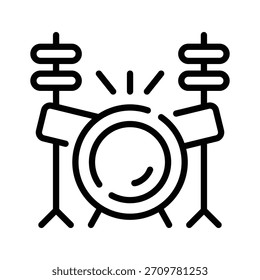 Un icono lineal de la batería musical en el evento