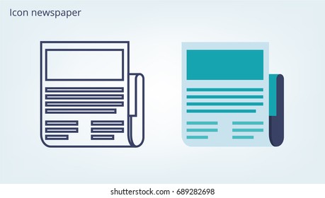 Linear icon newspaper, news