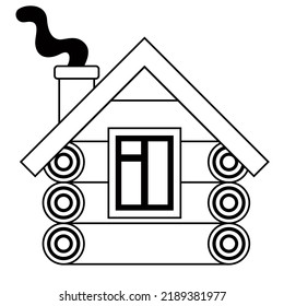 linear icon of an old wooden house. flat vector illustration.