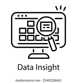 Linear icon of online data insight