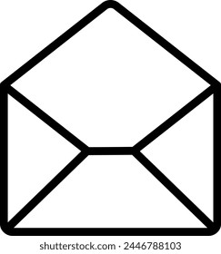 Linear icon of opened empty envelope as a concept of a read letter