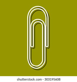Linear icon of paperclip for use in logo or web design. Often used for back to school design, stationery stores. Modern vector illustration for web store and mobile app.
