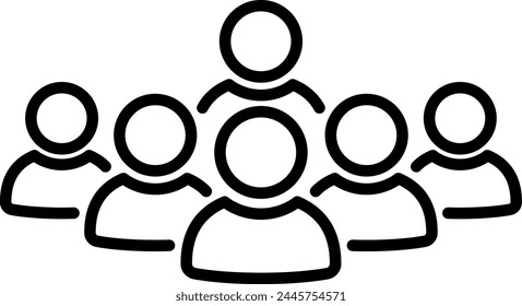 Linear icon of people group as concept of corporate business meeting