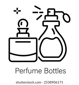 A linear icon of perfume bottles 