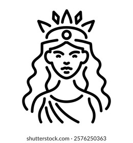 A linear icon of persephone goddess 