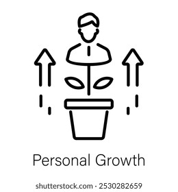 A linear icon of personal growth 