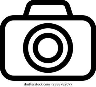 Linear icon of photo camera as a conceptual symbol