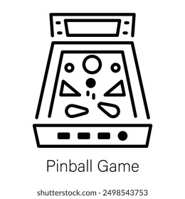 A linear icon of pinball game machine