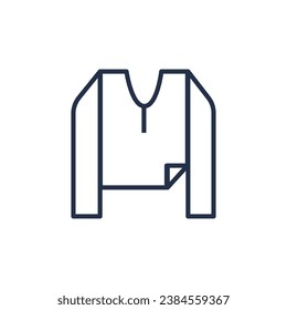 Icono lineal de la camisa de zambullida. Ropa y zapatos casuales. Un armario para crear un estilo moderno y de moda. Símbolo vector gris oscuro simple aislado en fondo blanco