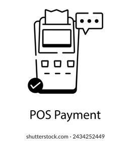 Here�s a linear icon of pos payment
