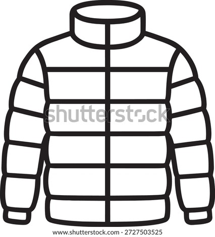 Linear icon of puffer jacket winter down coat padded outerwear