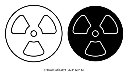 Icono lineal. signo de riesgo radiactivo. Vector simple en blanco y negro sobre fondo blanco