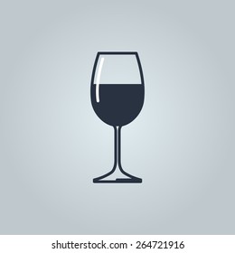 Linear icon of red wine 