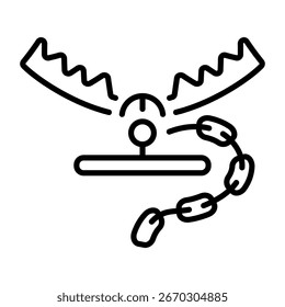 A linear icon representing an animal trap device