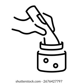 A linear icon representing blade cleaning