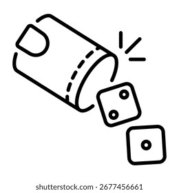 A linear icon representing dice rolling