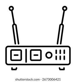 A linear icon representing a digital decoder box