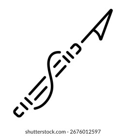 Ein lineares Symbol, das eine Harpunenwaffe darstellt