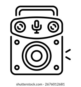 A linear icon representing a karaoke machine