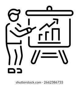 Un icono lineal que representa una hoja de informe mensual