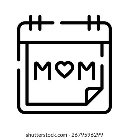 A linear icon representing the mothers day calendar