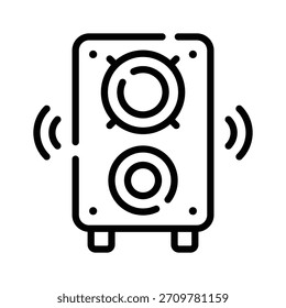 Un icono lineal que representa el altavoz de música del partido