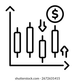 Um ícone linear que representa um risco comercial