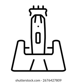 Linear icon representing a trimmer charger