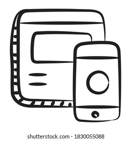 Linear icon of responsive design, ux 