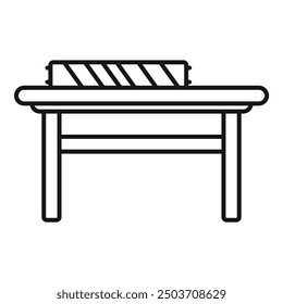 Linear icon of a roadblock placed on a table, representing a concept of protest