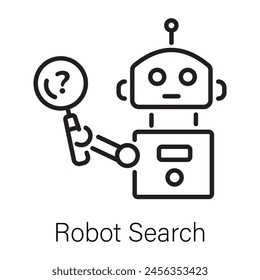 Here’s a linear icon of robot search 