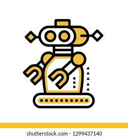 Linear icon Robotics. 3D Printing, modeling. Suitable for presentation, mobile apps, website, interfaces and print