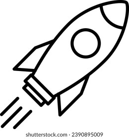 Linear icon of a rocket as a business startup