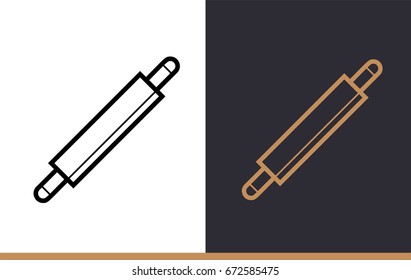 Linear icon ROLLING PIN of bakery, cooking. Pictogram in outline style. Suitable for mobile apps, websites and presentation