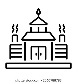 A linear icon of russian bathhouse 