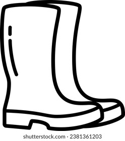 Linear icon of safety rubber boots for your design