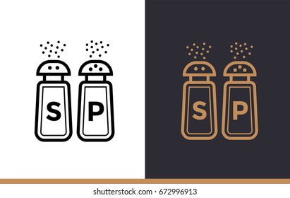 Linear icon SALT, PEPPER SHAKERS of bakery, cooking. Vector pictogram suitable for websites, presentation and print media