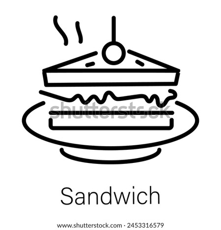 Here’s a linear icon of a sandwich 