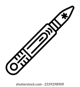 A linear icon of a scalpel knife 