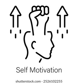 A linear icon of self motivation 