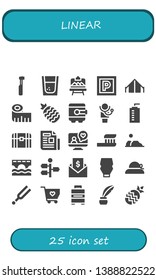 linear icon set. 25 filled linear icons.  Simple modern icons about  - Electric toothbrush, Tequila, Artboard, Parking, Tent, Measuring tape, Pineapple, Safebox, Doctor, Water bottle