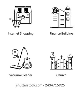 Linear Icon Set Depicting IoT Services 

