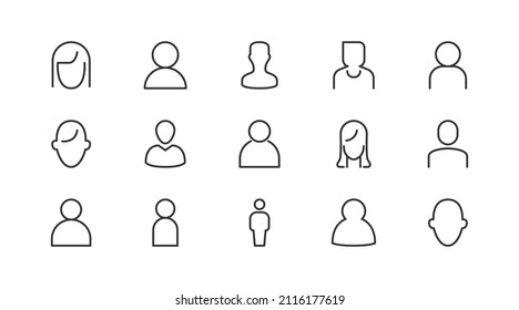 Linear icon set of person . Editable vector signs. Trendy outline pictograms. Premium pack of person  thin line icons. 