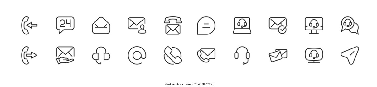 Linear icon set of service. Editable vector signs. Trendy outline pictograms. Premium pack of service thin line icons. 