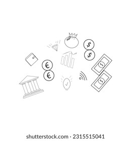 Linear icon set of trading. Editable vector signs. Trendy outline pictograms. Premium pack of trading thin line icons.