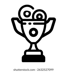 Un icono lineal de trofeo brillante de evento de casino