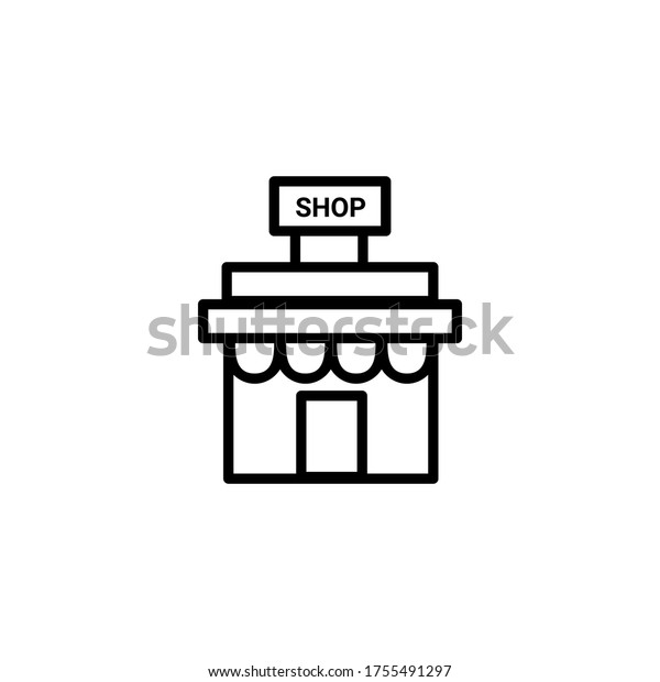 Linear icon shop design vector isolated on\
white background
