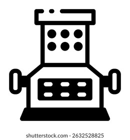 A linear icon showing baccarat machine in casino
